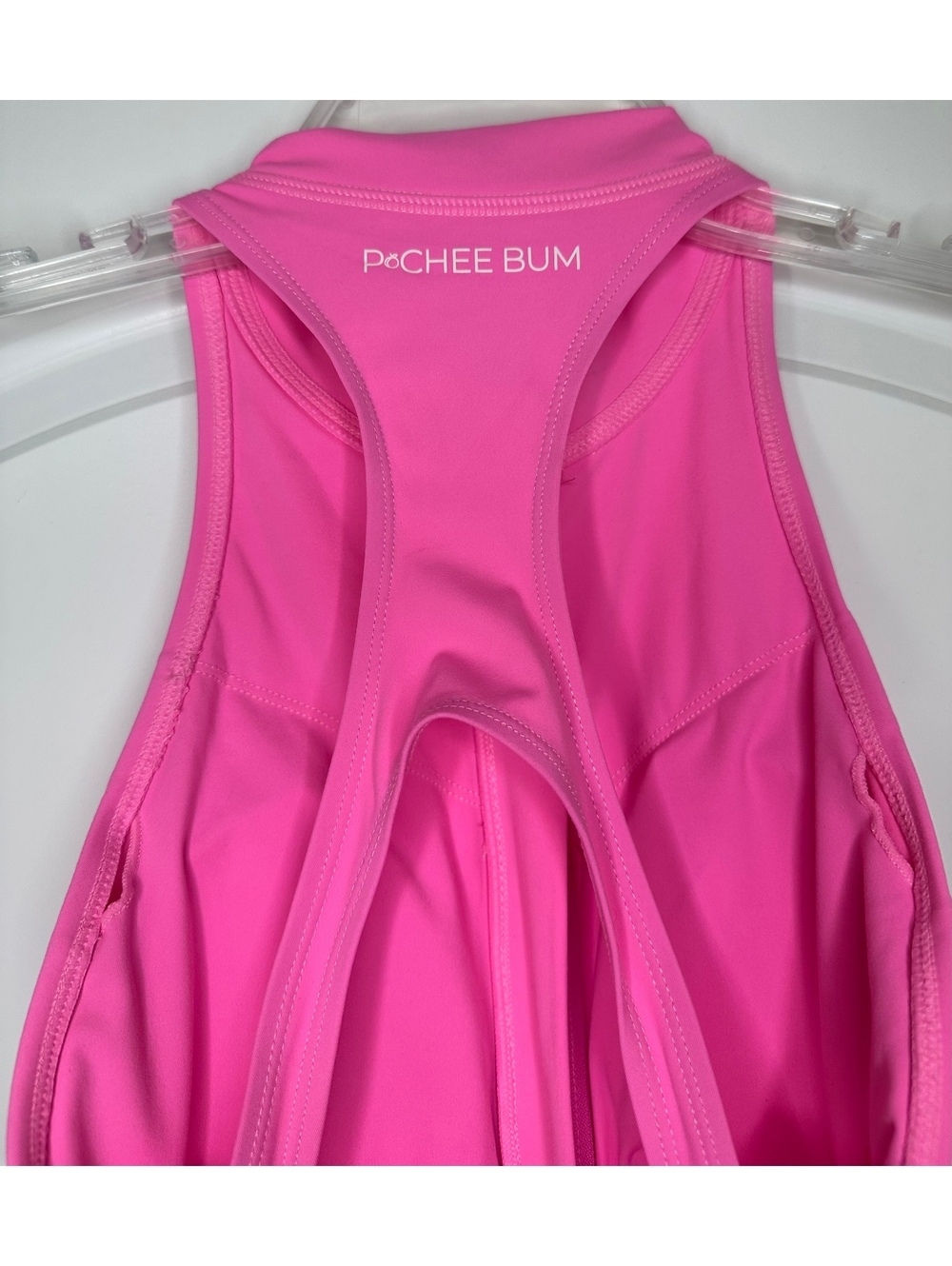 Pochee P’Chee Bum Scrunch Butt Women's Pink Sleeveless Athletic Bodysuit Medium